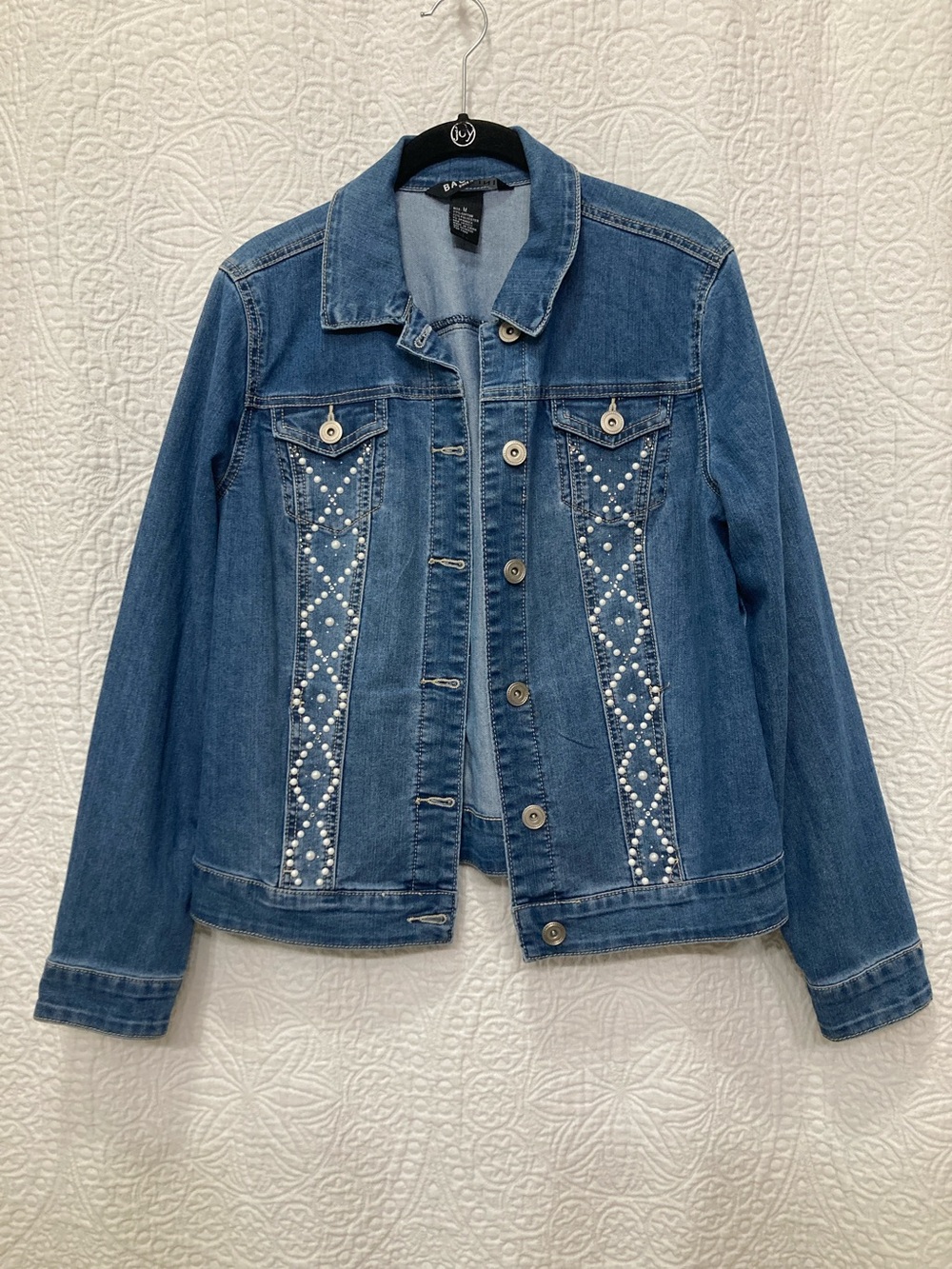 Baccini Women’s Embellished Denim Jacket sz Medium
